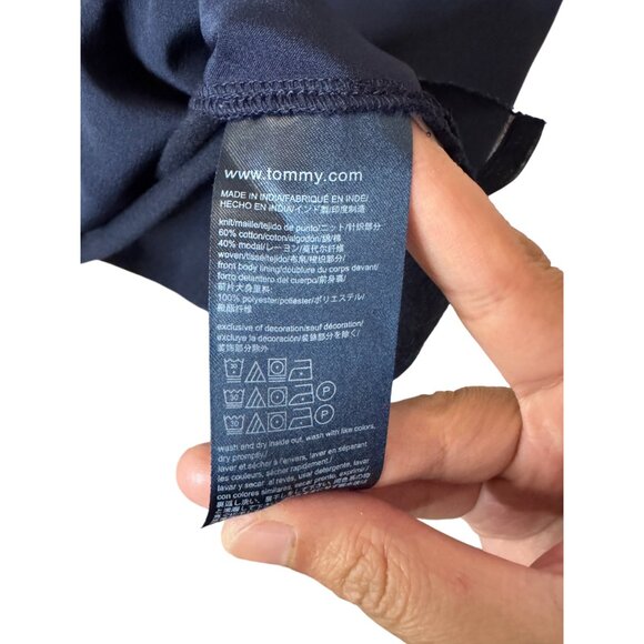 Tommy Hilfiger navy blue sleeveless V-neck tank top size M - Picture 6 of 7